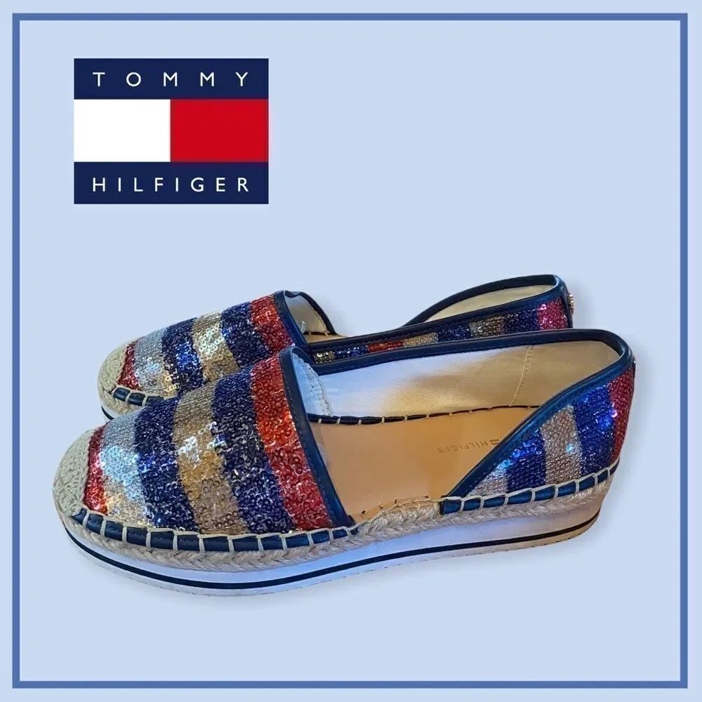 Tommy Hilfiger "Carliss2" Sequin Espadrilles 6.5
